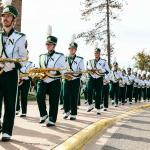 NMU marching band on campus