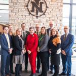 (Front L to R): Trustee Jason Morgan, Board Vice Chair Alexis Hart, President Kerri Schuiling, Trustees Lisa Fittante, Tami Seavoy and Robert Mahaney; (Back L to R) Trustee Missie Holmquist, incoming President Brock Tessman, Board Chair Steve Young and Trustee Greg Seppanen