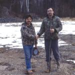 Paquette (left) and Gorto, who made the discovery while conducting an archeological survey.