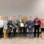 (From left): Carlson, Doney, Jeevar, Lubig, Cameron-Standerford, Steve VandenAvond, Tessman, Thompson, Kapla, Logan, Boyer-Davis, Digneit, Ziegler and Johnson.