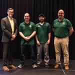 From left: President Tessman with Kevin Price, Bob Erspamer and Dave Weigand, all of Plant Operations. Not pictured: Rick Schwemin