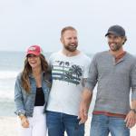 Ben Argall (center) with mentor Alison Victoria and teammate Pete Meldrum (Jessica McGown/Getty Images)