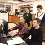 NMU researchers (front L-R) Schick and Dotson and (back L-R) Wells and Professor Putman