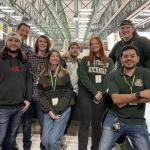 The award-winning crew (from left): Cross Lakenen (camera), Mike Lakenen (Producer/Director), Joe Sigourney (camera), Megan Tarcea (graphics/audio), Andrew Hoover (camera), Ava Moilanen (camera), Mike Cudahy (back, camera), and Adam Diaz (front, replay). Not pictured: Kenzie Harrod (camera shading)