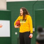 Student with a basketball