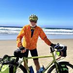 Closser at Cannon Beach, Oregon, before his final leg to Astoria (Facebook photo)