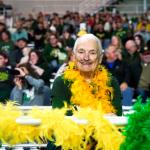 Kathy Andel front and center at last Saturday's NMU-MTU game.