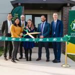 (From left): NMU President Brock Tessman, master's student and Registered Behavior Technician Cheyenne Nutlouis, Board Chair Steve Young, Zoe Broadus, Director Jacob Daar and Adam Prus, chair of the Department of Psychological Science.