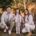 Brigitte (right), with wife Mariah and daughter Amya.