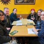 Some members of the Spanish Club at a Chicago restaurant.