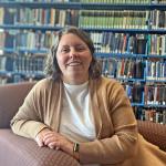 Bridger Wilson in NMU's Olson Library