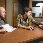 Student employee at Invent@NMU stock photo