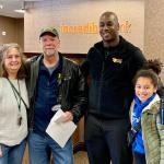 (From left): Lenette and Mark Pynnonen with Keven Hagans and his daughter