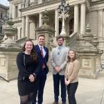 From left: Gariepy, Morris, Klossner and Hagan outside the Michigan State Capitol