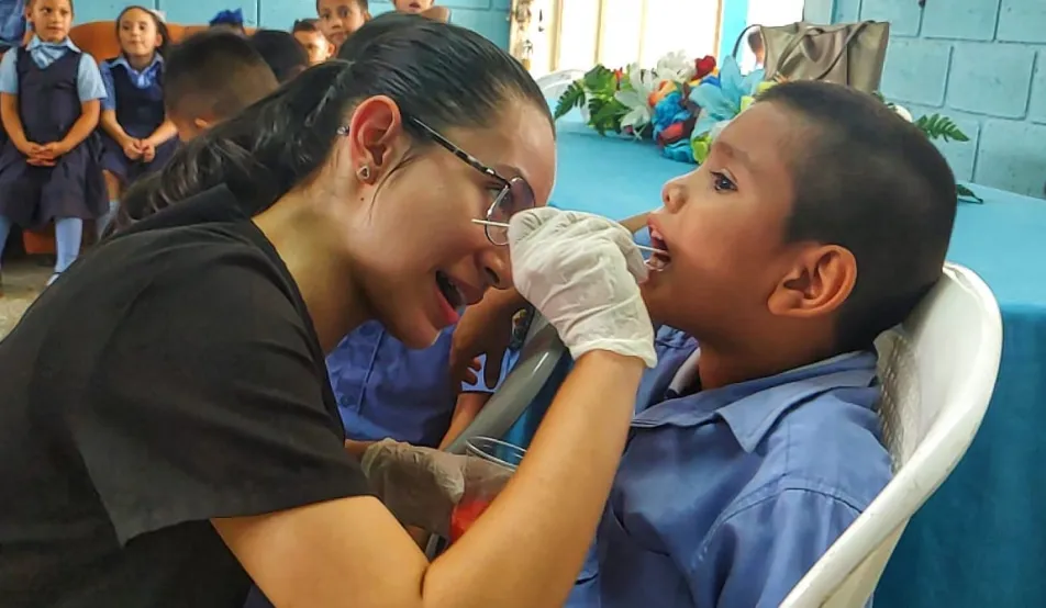 Sosa promoting oral health in Choluteca, Honduras.